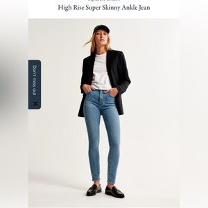 Aberocrombie and Fitch High rise super Skinny Ankle Jean Stretch Curve Love‎ 27
